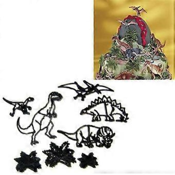 Dinosaur Metal Skærestencils DIY Scrapbooking Album Papirkort Skabelon Form Prægning Dekoration