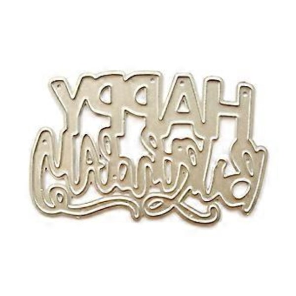 Grattis på födelsedagen Metall Skärande Dies Stenciler för DIY Scrapbooking Dekorativ Prägling Papperskort Mall Dekor Die Cuts