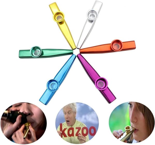 Musikinstrument, 6 Metall Kazoo för Barn Gitarr, Ukulele,