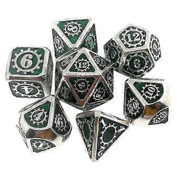 7 stk./pakke Polyhedral Zinklegering til Drageskæl DnD RPG Brætspil Terninger (09) 9