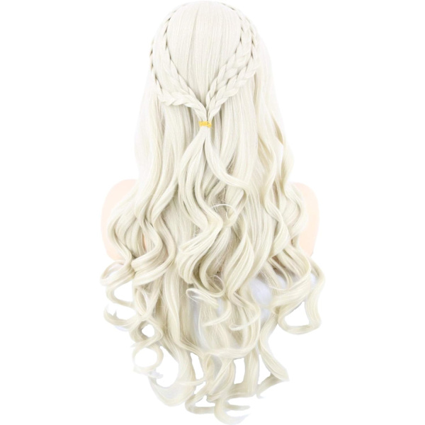 1PC Cosplay Peruk Kvinnor, Daenerys Peruker Lång Lockig Blond Khaleesi W