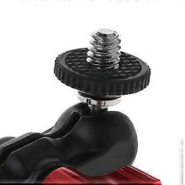 Metallinen Super Clamp -kiinnike kaksoispallopäällä, Magic Arm 1/4'' ruuvinreikä kameran monitorin LED-valon mikrofonin kiinnitykseen