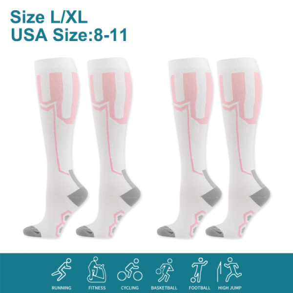 L/XL Sports Compression Strumpor - Kalvstrumpor Elastiska strumpor - Cyclin