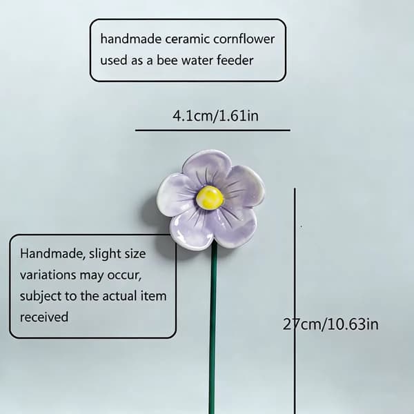 Bi-foderautomat, seks-blomst, seks-farvet dekorativ havefugle- og bi-foderautomat, kunstig blomst porcelænspynt