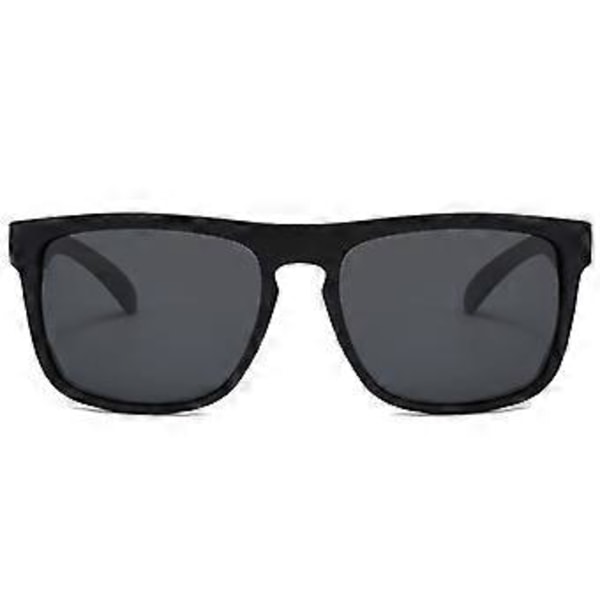 Klassiske firkantede solbriller til mænd UV400 polariserede solbriller retro briller Black Silver Frame Grey Lenses