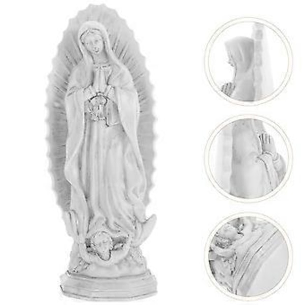 Jungfru Maria Staty Harts Jungfru Maria Figurin Katolsk Skulptur Religiös Stil Dekoration
