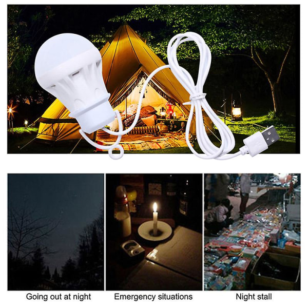 Bärbar Lantern Camp Lights USB Bulb 7w Power Outdoor Camping Mu