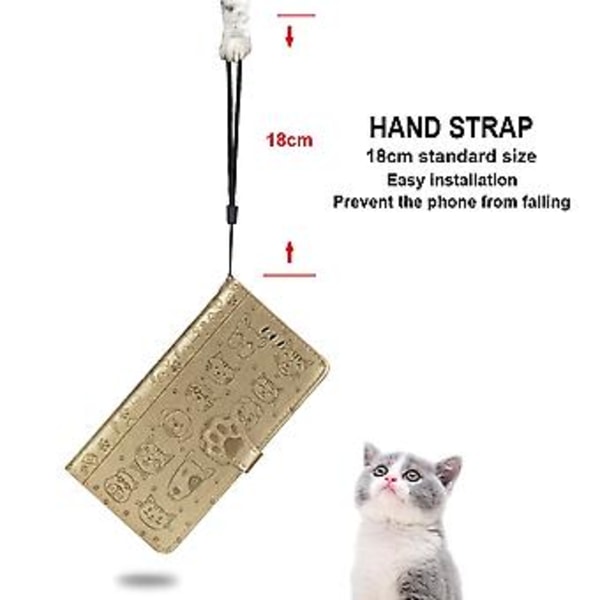 Sött katt- och hundpräglat fodral för iPhone 12 / 12 Pro Gold