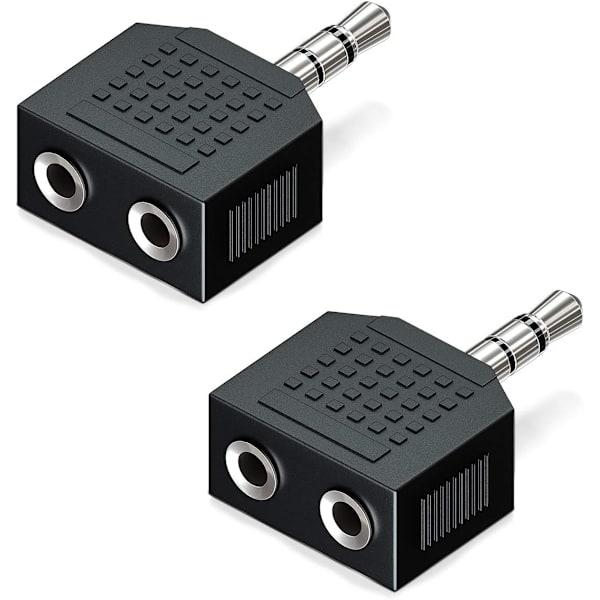 2X 3,5 mm Jack Stereo Audio Splitter Adapter 1x 3,5 mm Jack till 2X 3