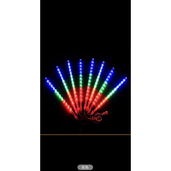 LED-värinen aurinkometeorisuihkuvalo, 30 cm pitkä * 8 kpl 192 lamppua