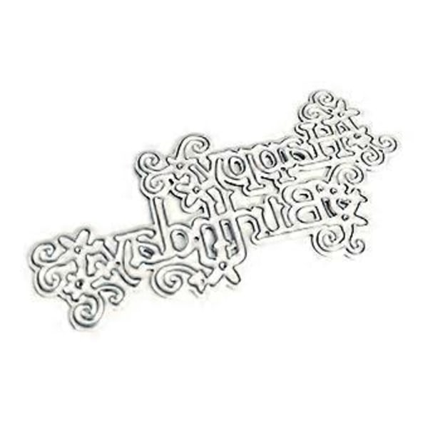 Metall Skärande Dies Grattis på födelsedagen Die Cuts Präglingsmall för DIY Scrapbooking Presentkortstillverkning Möbeldekoration