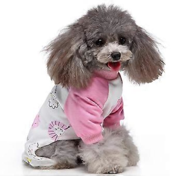 Hundpyjamas för Små Hundar Mjuk Valp Onesie Katt Jumpsuit Bekväma Husdjurskläder (Elefant)