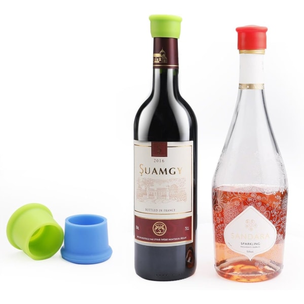 Flaskpropp, 6 st Vinflaskkapslar Återanvändbar silikonpropp