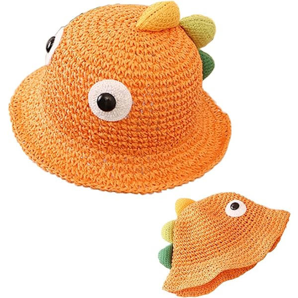 Sarjakuva söpö dinosaurus kalastajan hattu (oranssi, hatun ympärysmitta 4