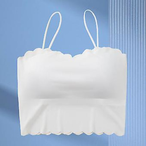 Kort tanktopp för kvinnor, spaghettiband, slim fit, vadderad sömlös tanktopp för daglig användning, One Size (Vit) White