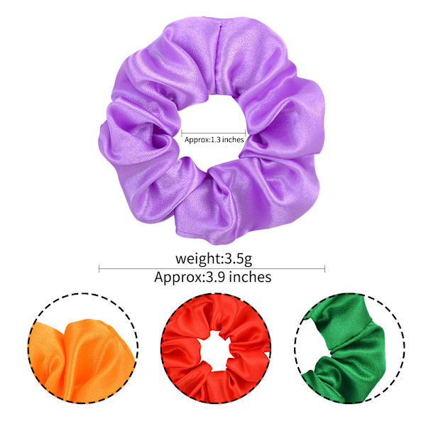 40-pack Satäng Hårskrubb Elastiska Band Scrunchie Hårsnoddar