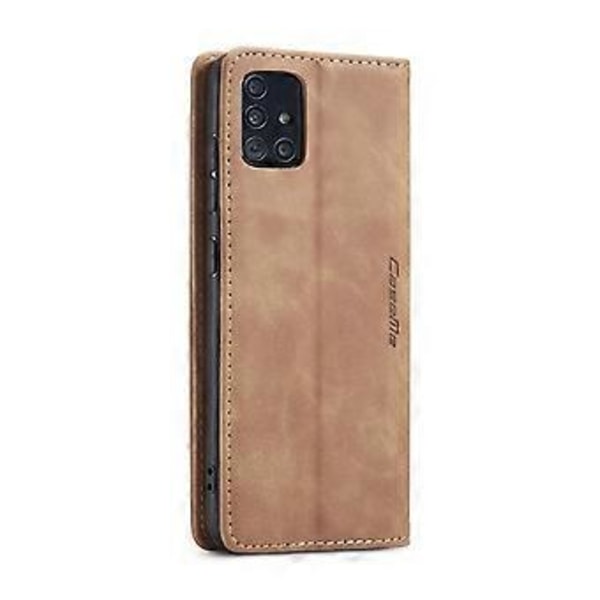 Multifunktionellt horisontellt flip-läderfodral för Galaxy A51 Brown