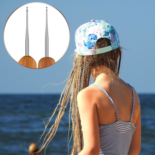 9 st set med böjda låshakar med lås för dreadlocks, virknål
