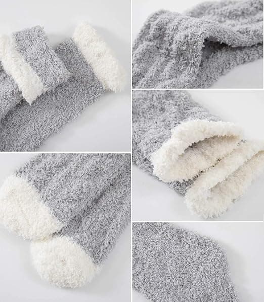 5 Par Strømper til Kvinder, Varme Bløde Fluffy Strømper Tykke Hyggelige Plys