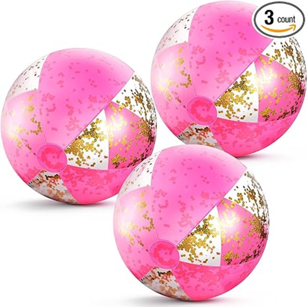 16 tum uppblåsbar glitterstrandboll konfettistrandbollar simm