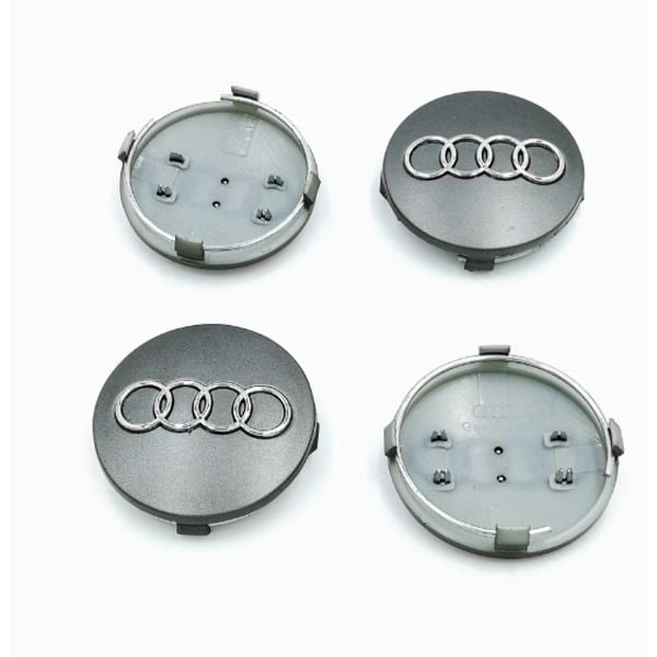 Passar till Audi 60mm navkapsel A6 C5 hjul logotyp, 4-delad