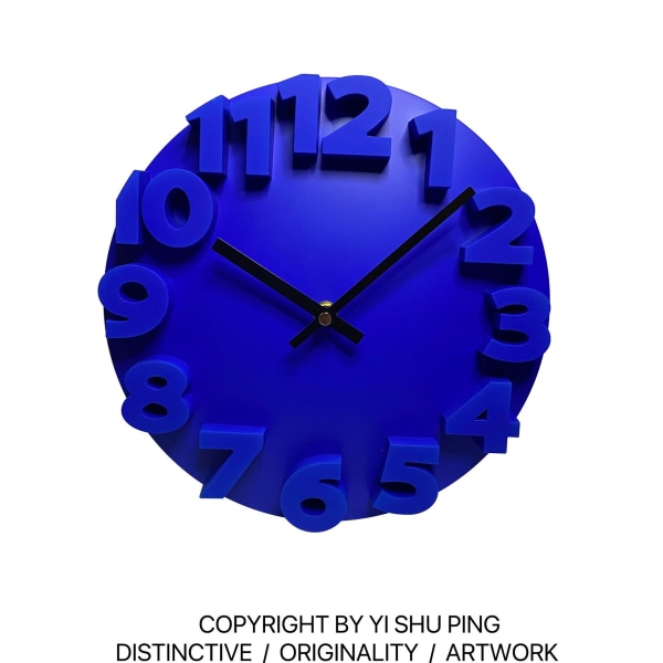 Klein Blå 25cm Väggklocka Instagram Style Gift Clock Pendant Nor