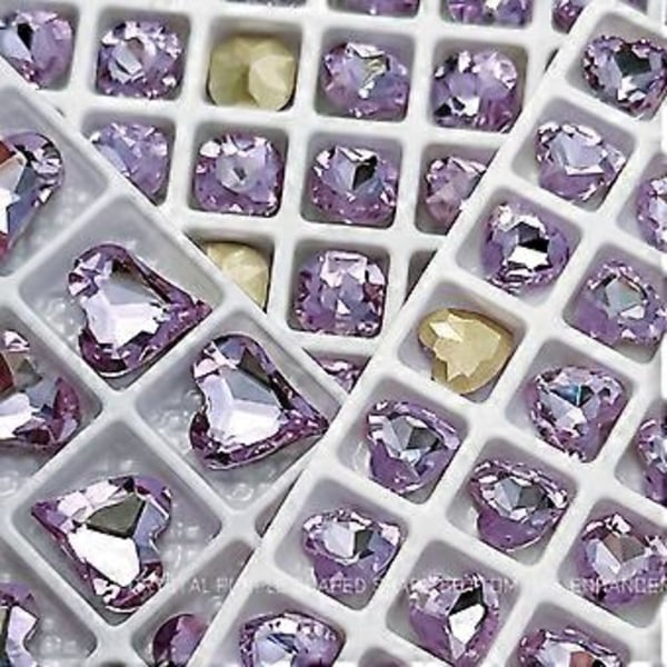 10 stk./sæt Hjerte Negle Charms til Akryl Negle Firkantede Negle Ædelstene Sommerfugl Form Negle Rhinestones Charms Neglekunst Dekoration 11