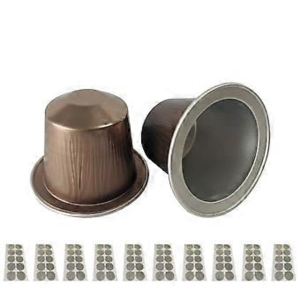 100 st Tomma Kaffekapslar av Aluminiumfolie Med Lock Kaffeutrustning Engångs Kaffepods Återfyllningsbara Kaffekapslar Grå Gray