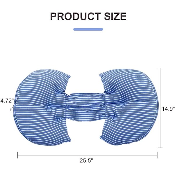 Graviditetspute for sideliggende, dobbel kile graviditetspute,