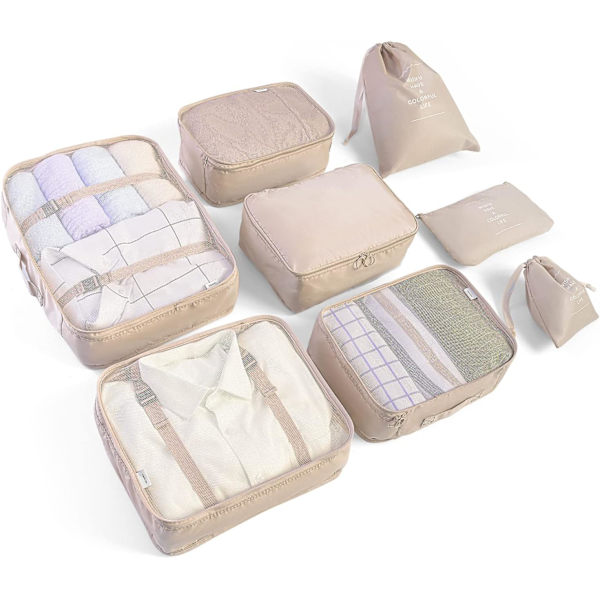 8-i-1 Reiseveske Organizer Set, Klær Bag, Sko Bag, Trave