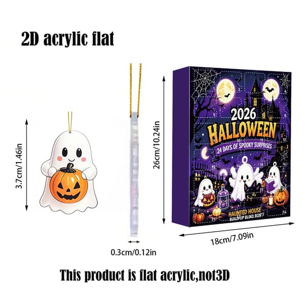 2026 Ny Halloween Spøgelse Overraskelsesboks 2D Legetøj Julekalender