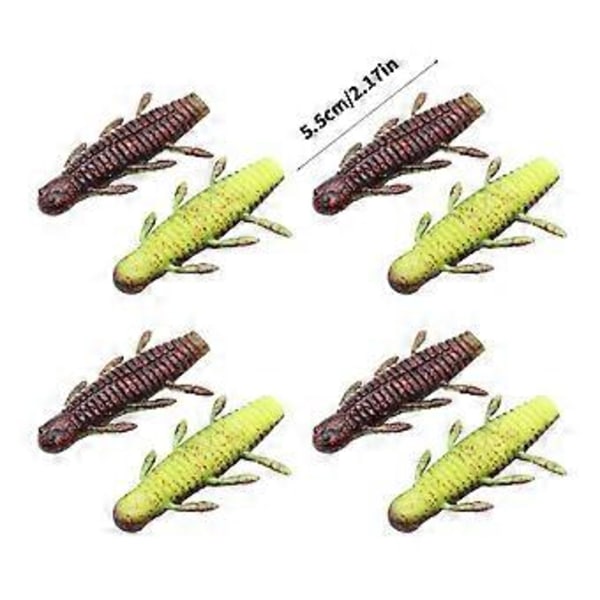 8 st Sjunkande Mask Mjuka Beten för Öringsfiske Hög Elastiska Fiskedrag Fisketillbehör Konstgjorda Beten bärnstensorange amber orange