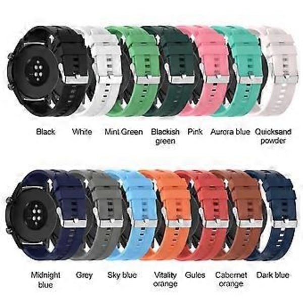 Til Huawei Watch GT3/GT Silikonerem Runner Sølv Stålspænde Armbånd Bærbar