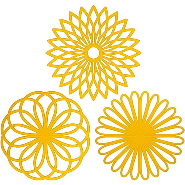 Blomsterformet Multifunksjonell Silikon Case Trivet, Vaskematte (Sett med
