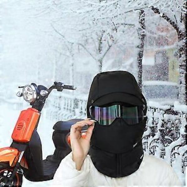 Vinterlue Vindtett Maske Komfortabel Trapperhatt for Utendørs Ski Sykling (Svart)