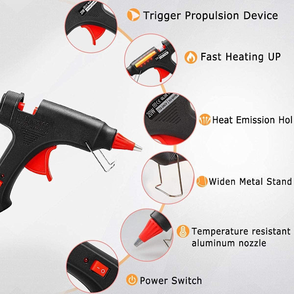 20W limpistol, uppdaterad version limpistol set & paket DIY och