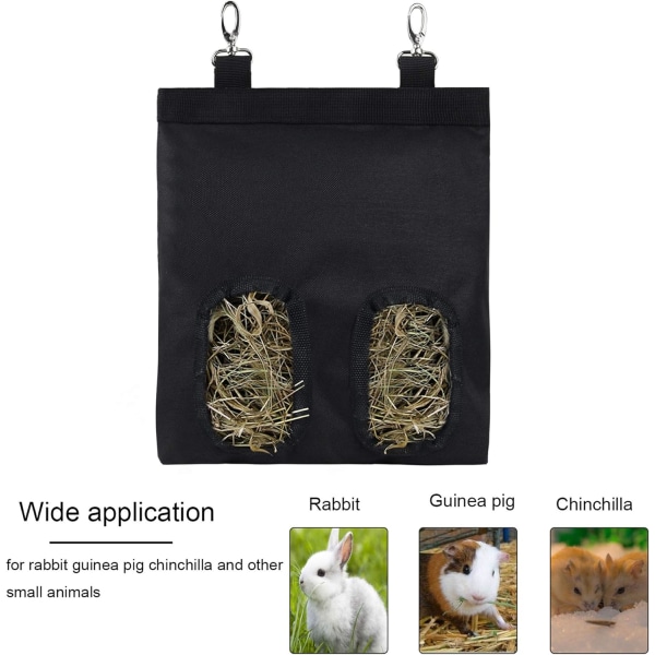 Blue-Rabbit Hay Bag - Hay Feeder - Black Hanging Hay Bag - Storag