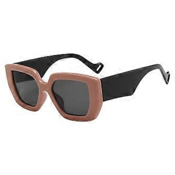 Trendiga Överdimensionerade Solglasögon UV400 Körning Retro Glasögon Motorcykel Inramade Anti-Repade Glasögon Streetwear Kaffe