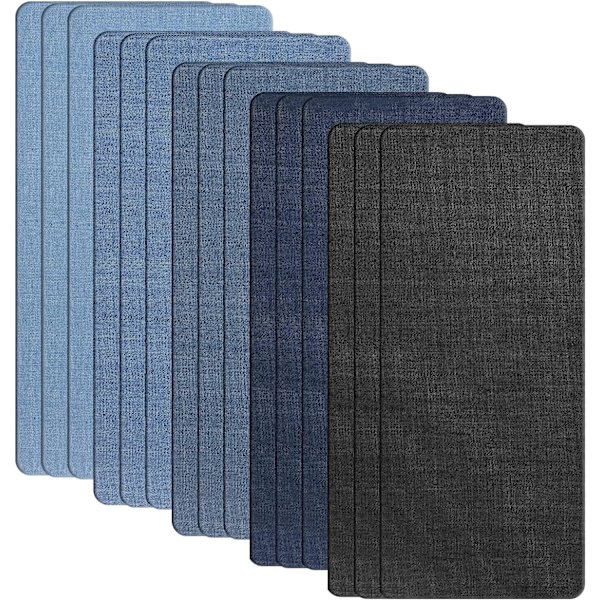 15 stycken strykjärnslappar, stort lappkit 28×12,5 cm, denim Fa