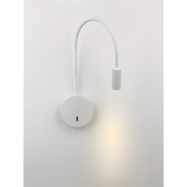 Svart 3W veggleselampe, fleksibel justerbar nakke vegglampe Alu
