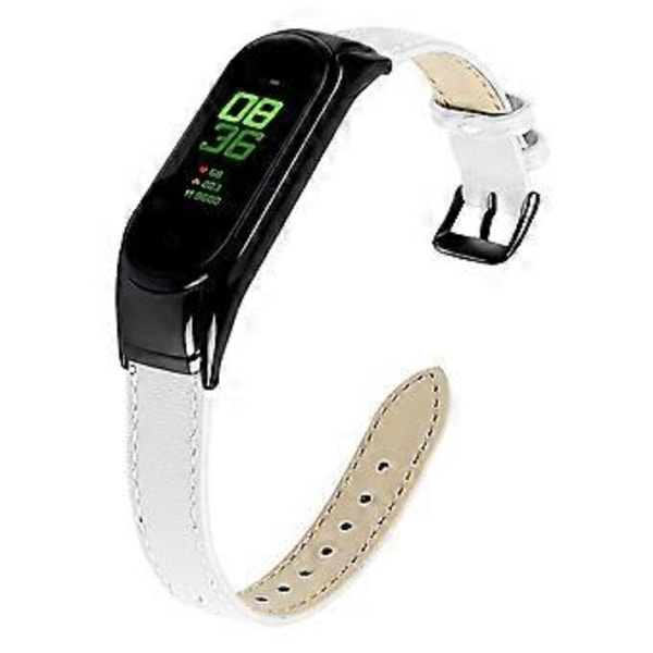 Til Xiaomi Smart Band 8 Ægte Læderrem med Sort Urkasse Style A