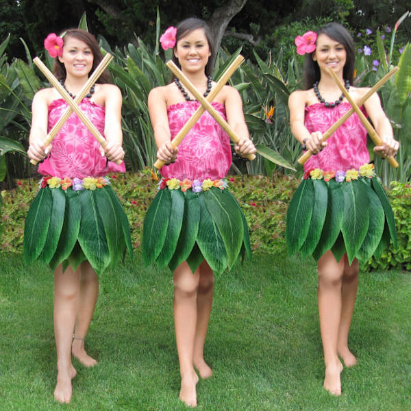 Pojkar Flickor Hawaiian Flowers Leaf Grass Kjolar Garland kostym Set