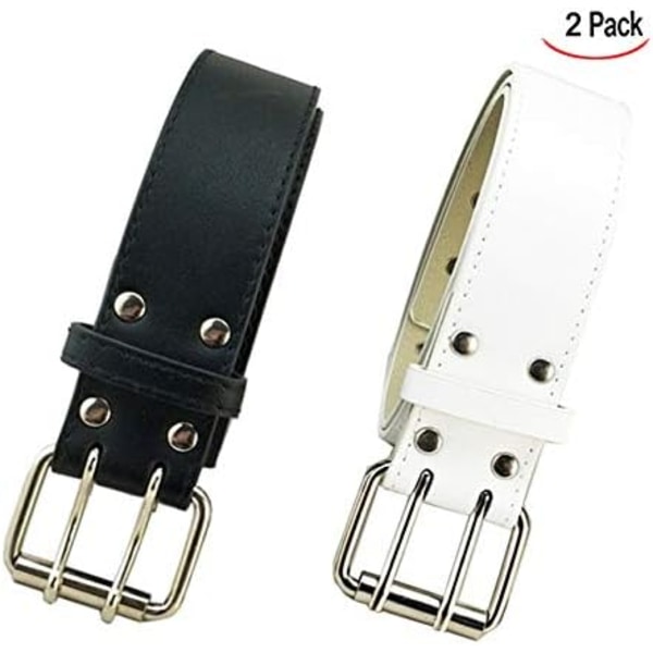 Studded Belt, Double Buckle Belt, Gothic Buckle Belt Women Leath