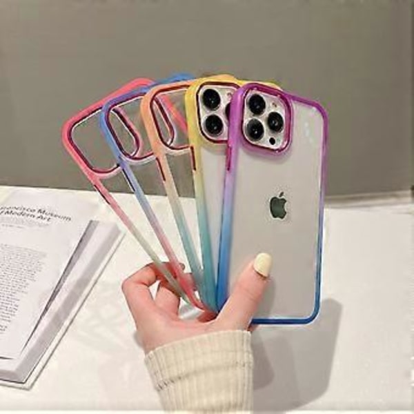 iPhone 13 6.1 puhelinkuorelle suunniteltu, [Ei kellastumista] Iskunkestävä suojaava erittäin ohut puhelinkuori, oranssi+sininen