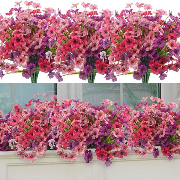 En set med 18 konstgjorda blommor - konstgjorda orkidéer - konstgjorda