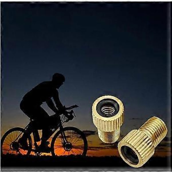 Cykelventil Konverteringsenhet Ventil Konvertering Cykel Luftcylinder Luftkompressor Verktyg (Guld) (2 st)
