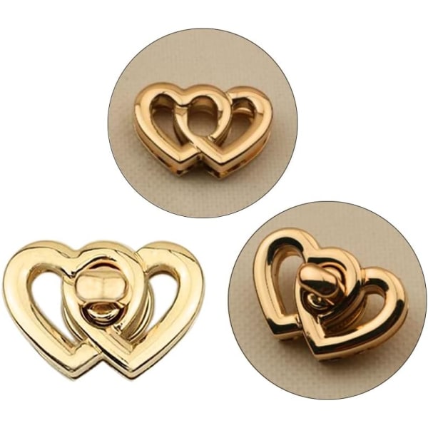 Veske Spenne 8 Stykker Twist Lås DIY Veske Spenne Hjerteformet Metall