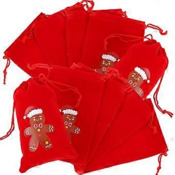 10 stk. Julegaveposer Godtepose Snøring Juleposer Julegaveposer