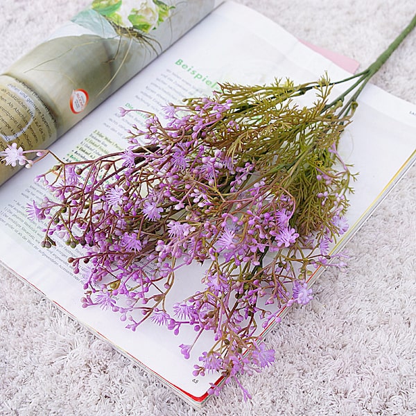 Konstgjord blomma, lila litet handtag, 5-uddig stjärnspik, ful