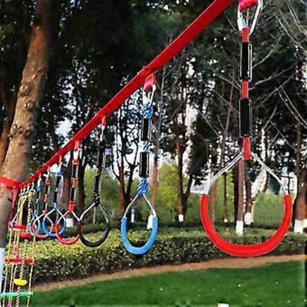 Gymnastikringe til Børn, Tilbehør til Trapezgynge, Klatrestativ, Gyngering, Slackline Ninja Line, Forhindringsbaneudstyr